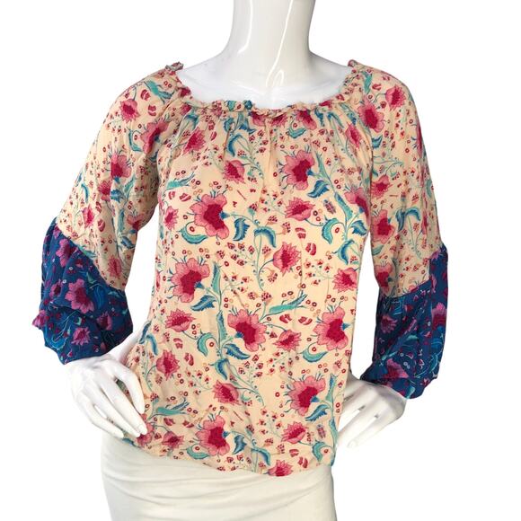 Andree By Unit Womens Size S Top Give You My All Blouse Off The Shoulder Floral - Picture 11 of 14
